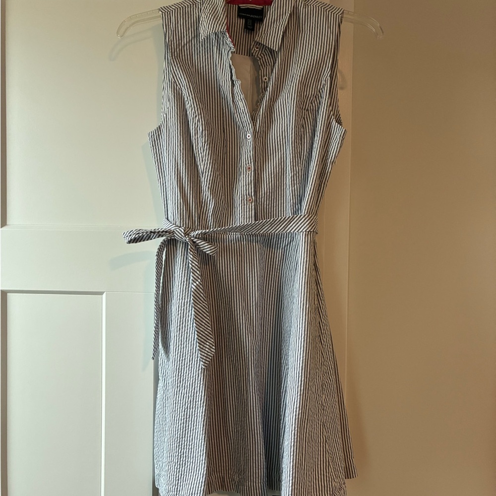 Cynthia Rowley Blue and White Striped Mini Dress